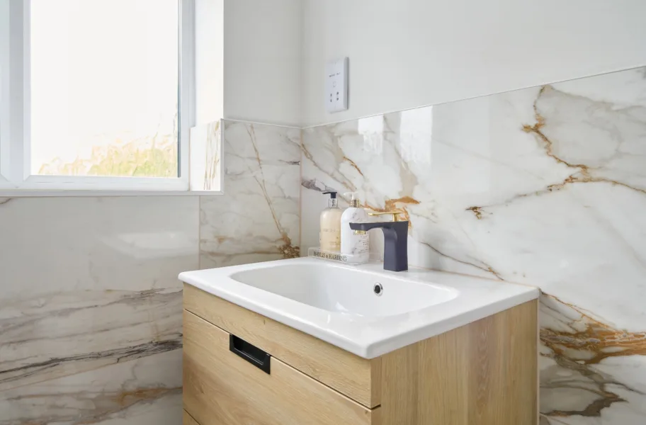 Completed bathroom at Delmar Avenue