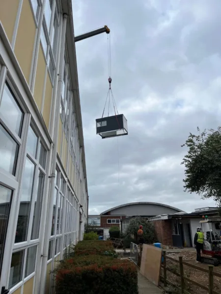 Modular craned in at Caister Academy